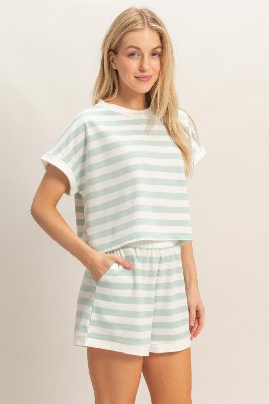 Jaci Stripe Set-Blue