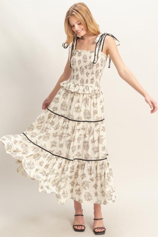 Toille Ruffle Maxi Dress-Blk