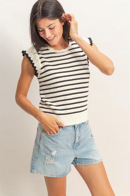 Stella Stripe Sweater-Blk