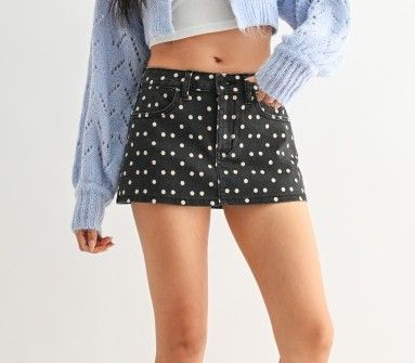 Dotty Denim Mini Skort