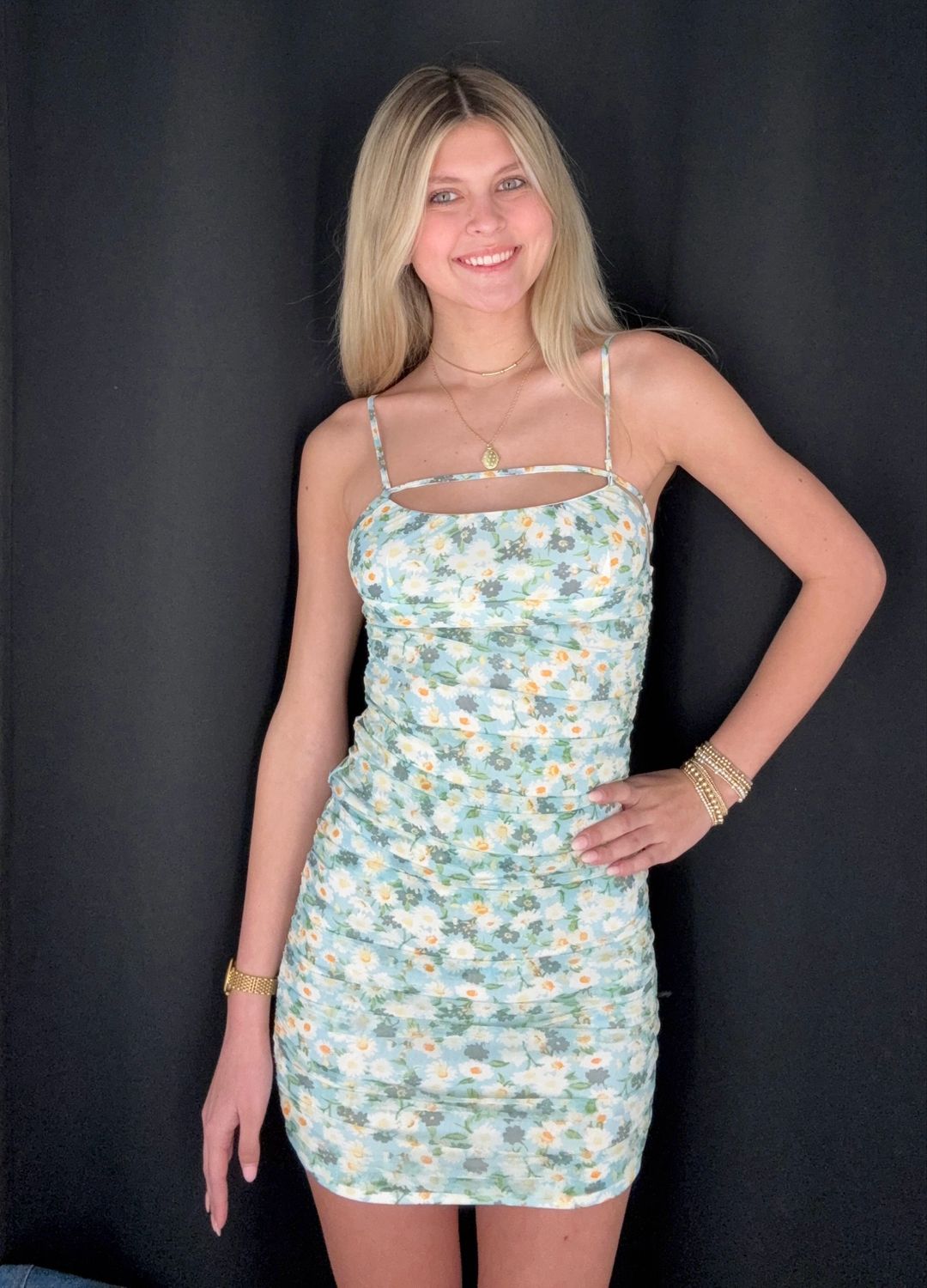 Lana Bodycon Dress-Blue