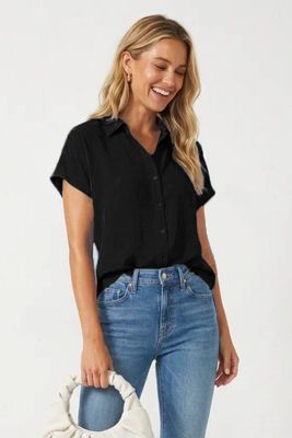 Minimalist Blouse-Blk