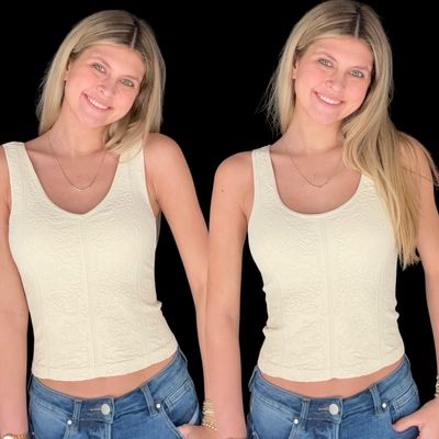 2 Way Lace Tank-Cream