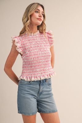 Sweet Pink Plaid Top