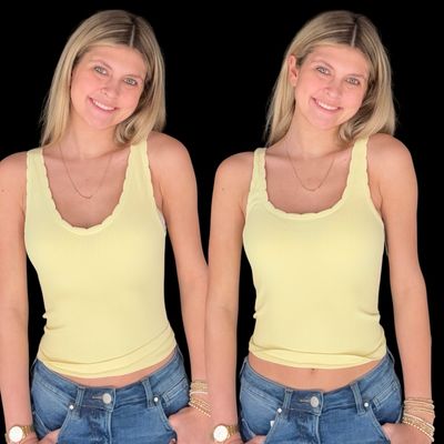 Reversible Scallop Tank-Yellow