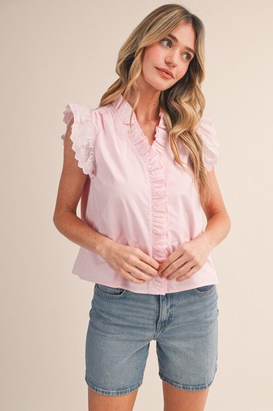 Paris Ruffle Blouse-Pink