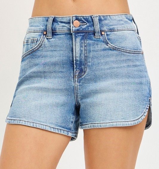Dolphin Hem Denim Shorts