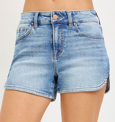 Dolphin Hem Denim Shorts