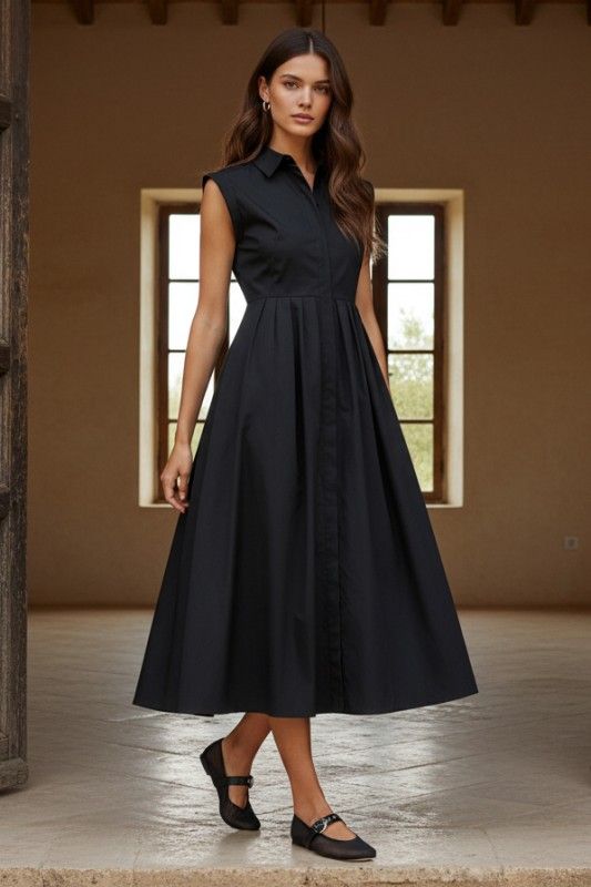 Penny Polpin Maxi Dress-Blk