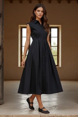 Penny Polpin Maxi Dress-Blk
