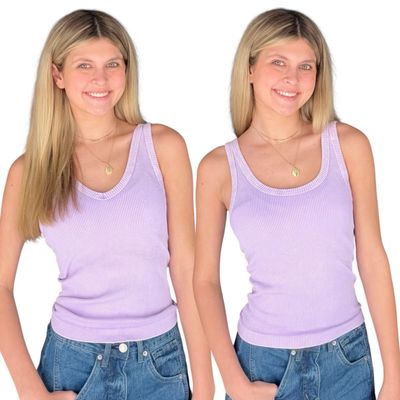 Two Way Vintage V Tank-Purp