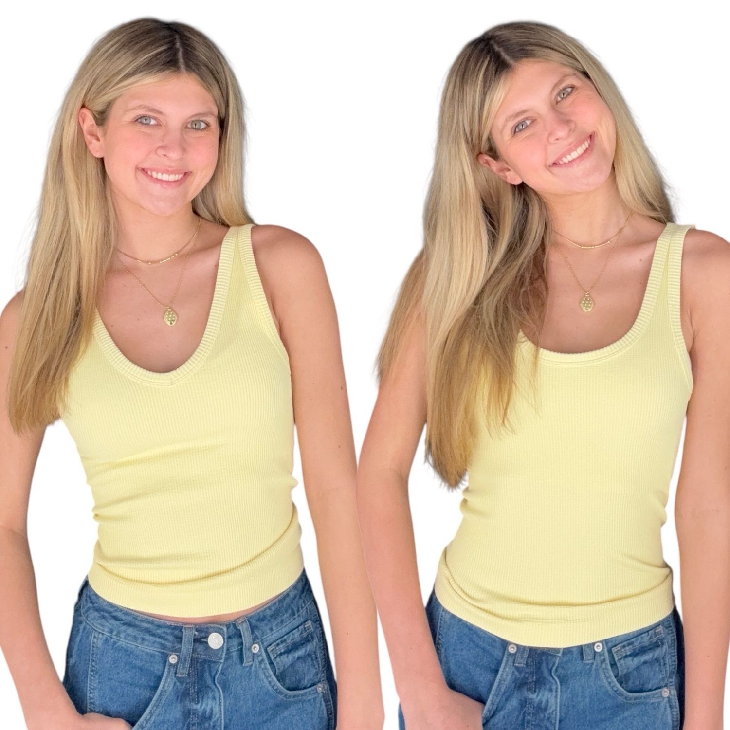 Two Way V Tank-Yellow