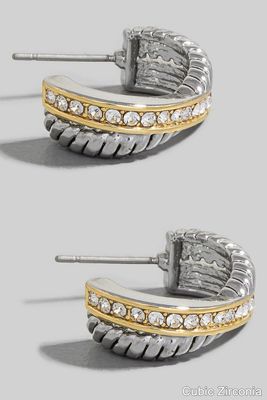 2 Tone Twisted Hoops