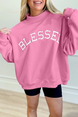 Blessed Mock Neck-Pink