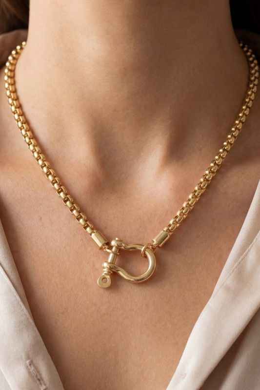 Horsebit Necklace-Gold