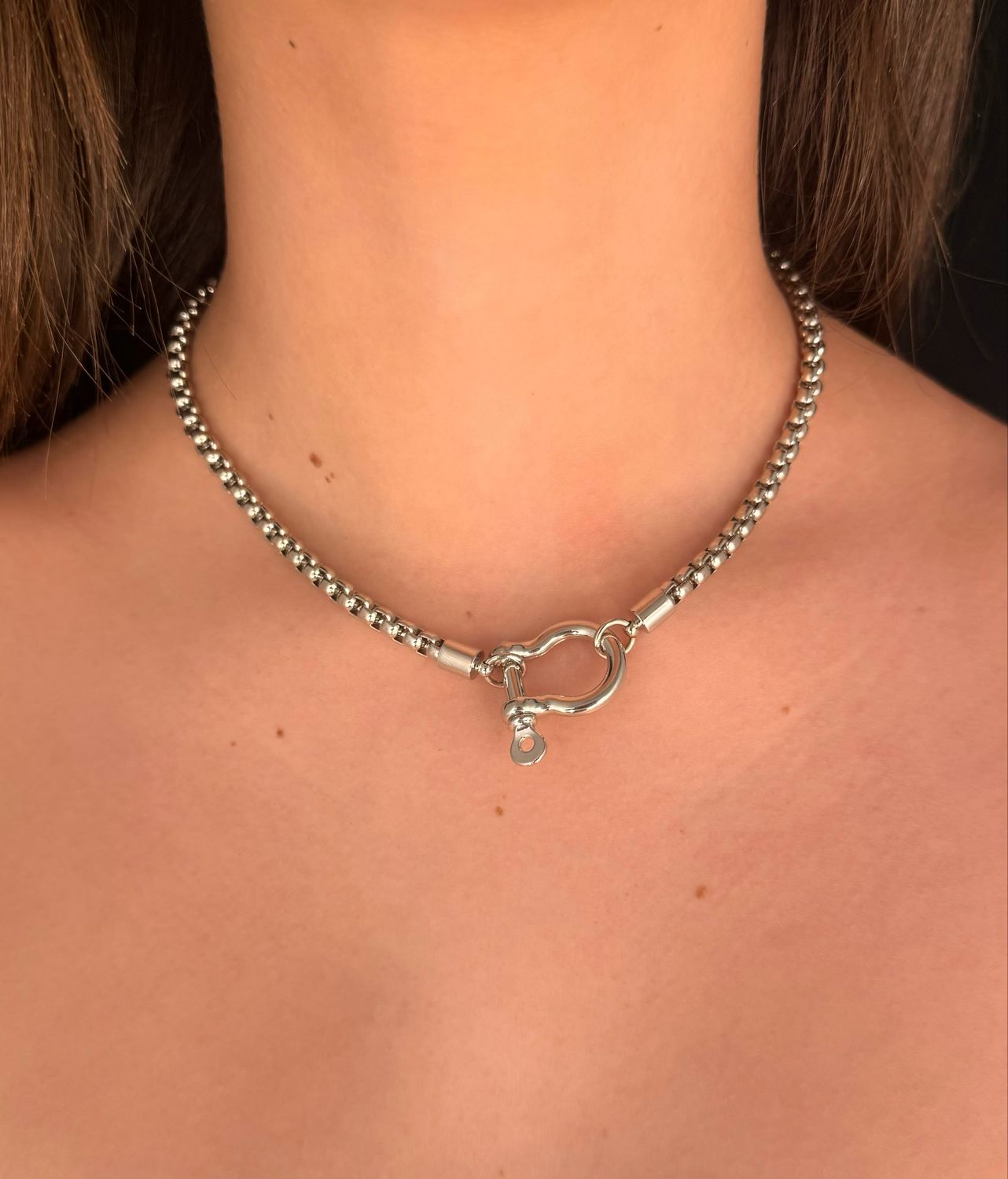 Horsebit Necklace-Silver