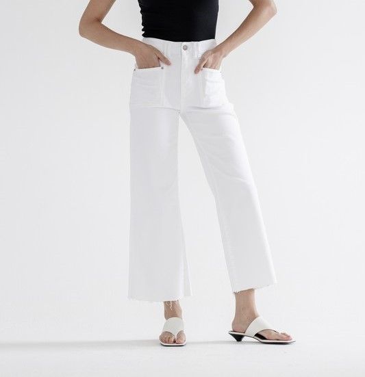 White Supa Hi Rise Wide Leg