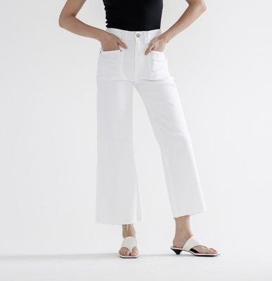 White Supa Hi Rise Wide Leg