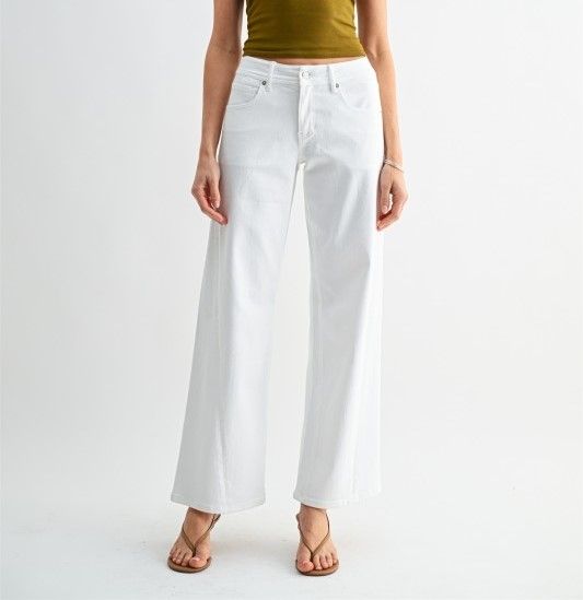 Clear White Midrise Panel Jean