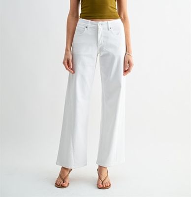 Clear White Midrise Panel Jean