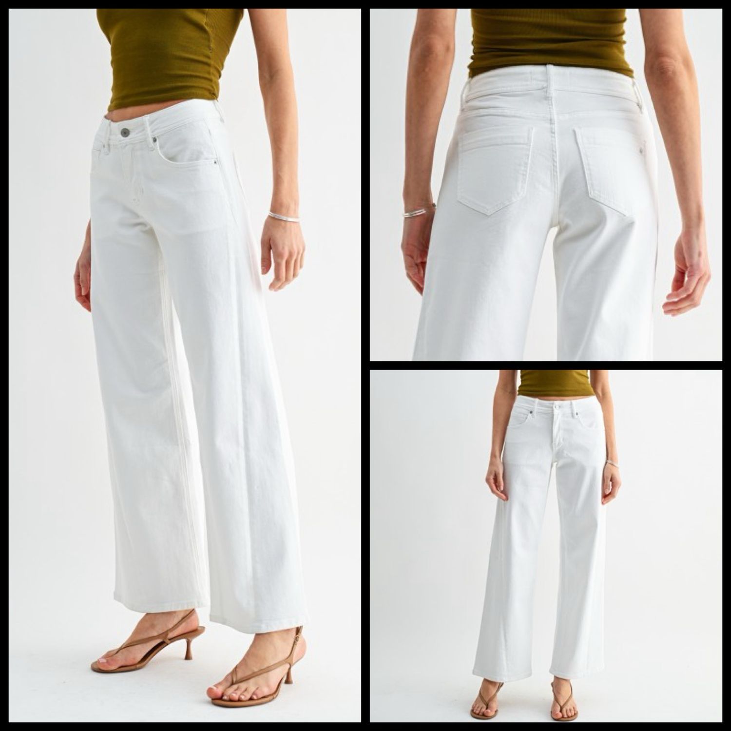 Clear White Midrise Panel Jean