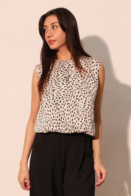 Animal Bubble Top-Blk