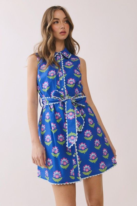 Mallory Floral Dress-Blue
