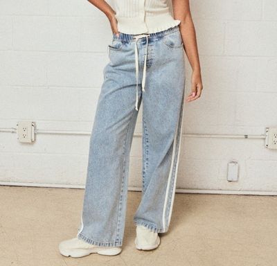 Track Jeans With Side Stripe