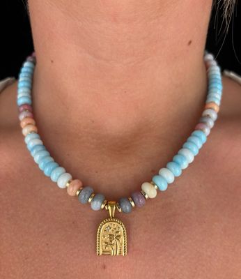 Palm Charm Beaded Necklace