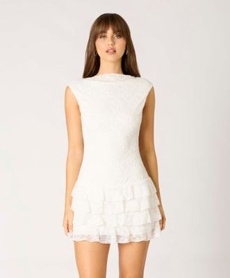 Haylie lace Dress-White