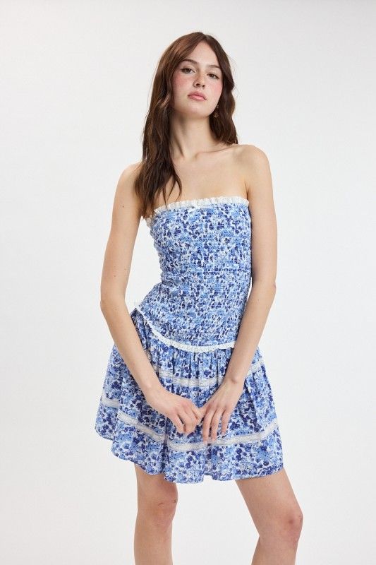 Deep Blue Floral Mini