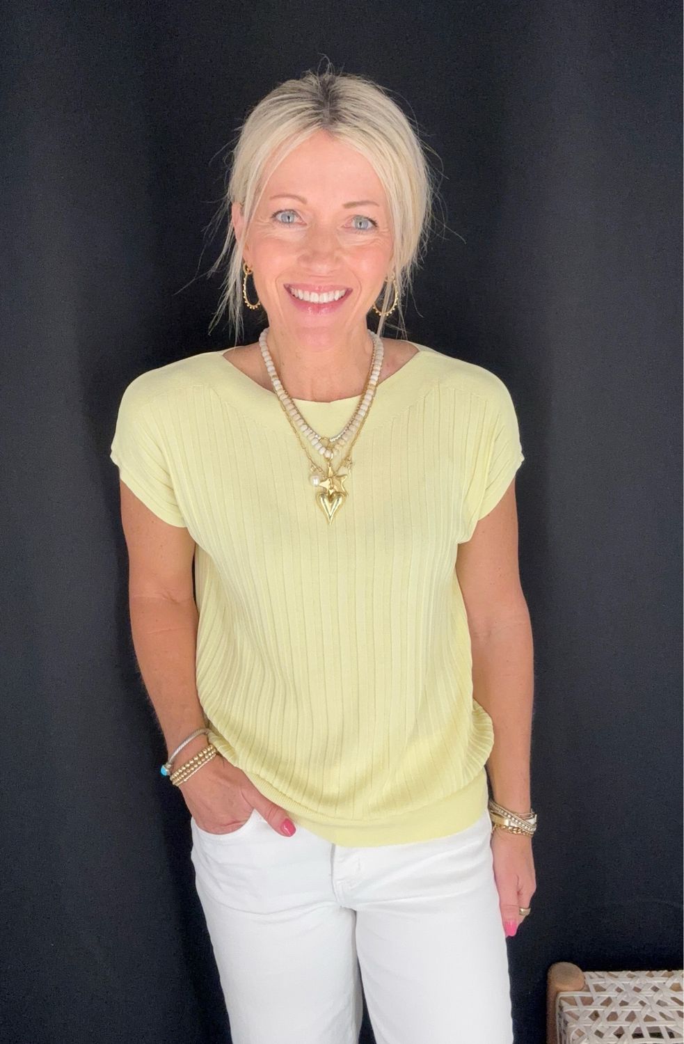 Ruby Ribbed Sweater-Yellow