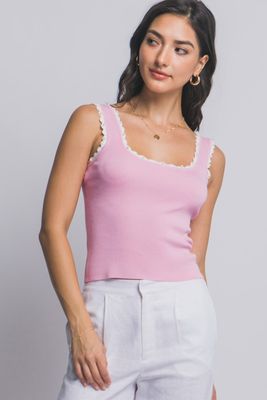 Presley Pearly Tank-Pink