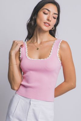 Presley Pearly Tank-Pink