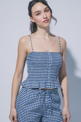 Check Her Out Peplum-Blue