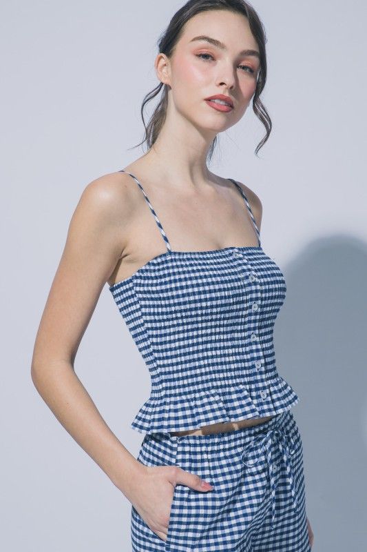 Check Her Out Peplum-Blue