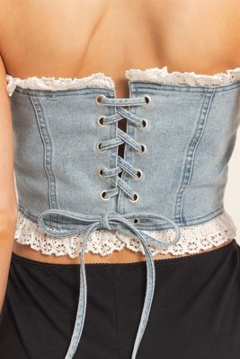 Denim N Lace Corset Top