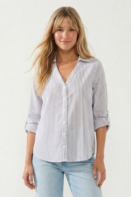 Lucia Stripe Blouse-Gry