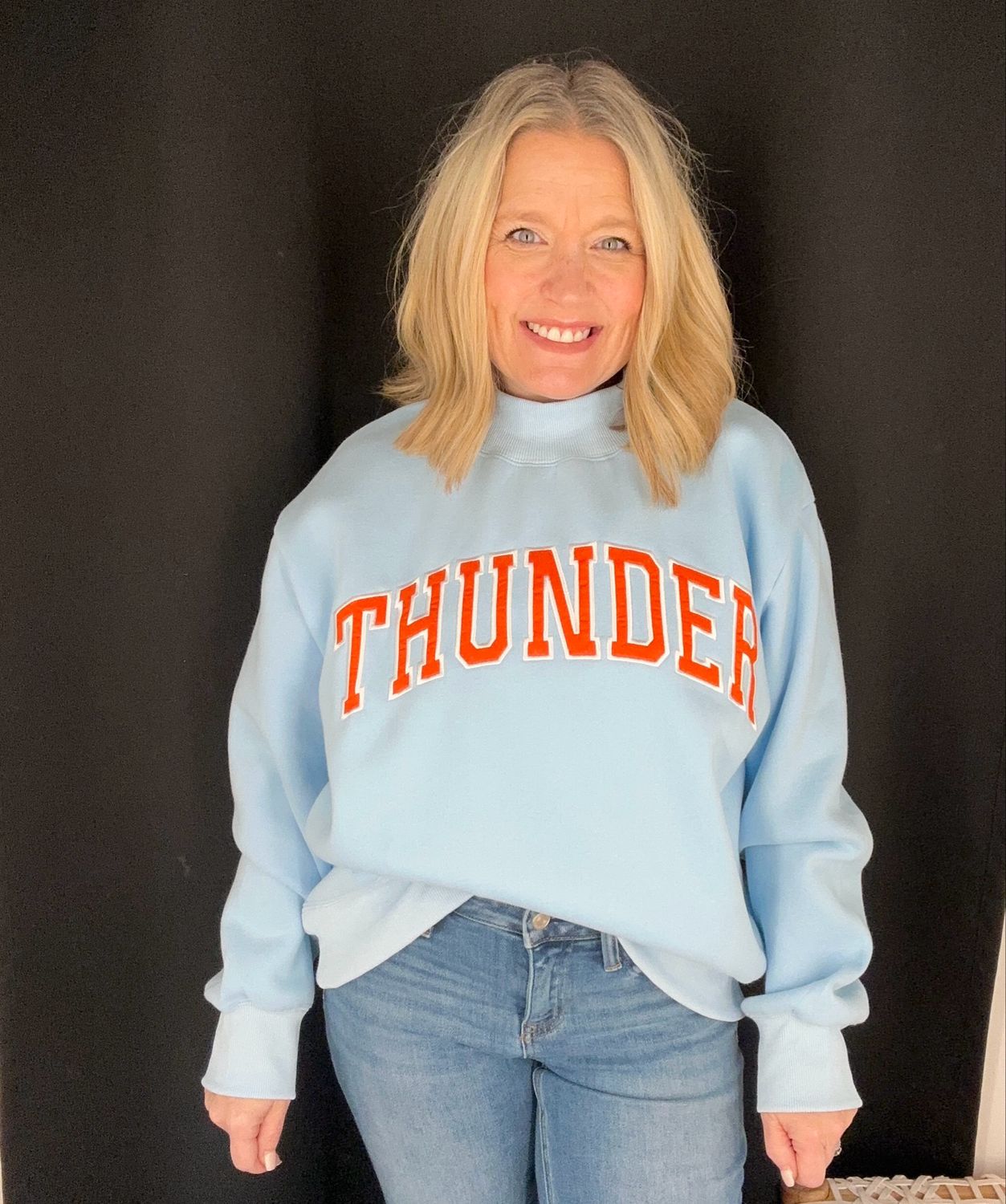 Light Blue Thunder Mock Neck