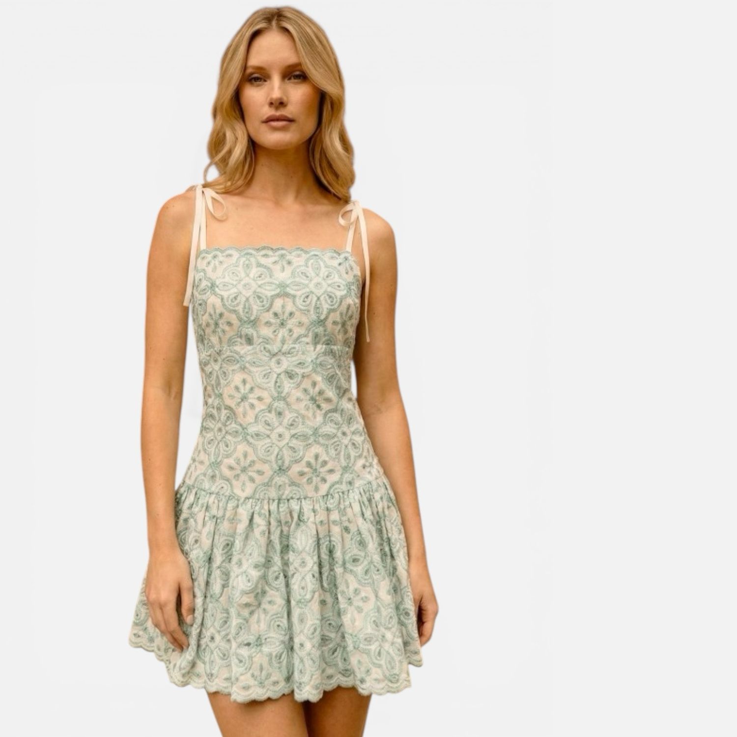 Paisley Vibe Emb Mini Dress