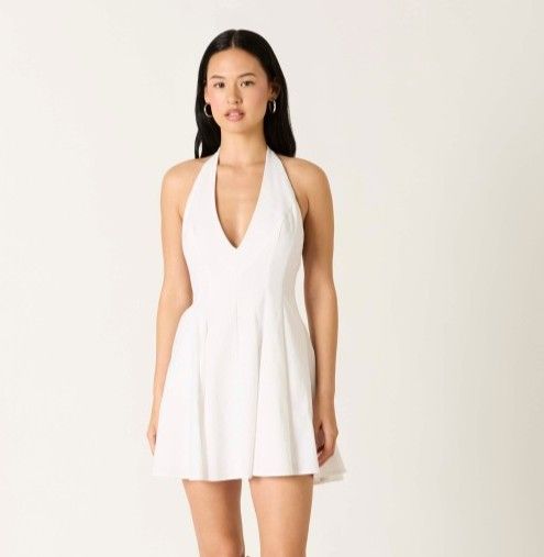 Lilly Halter Dress-Wht