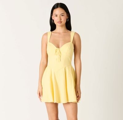 Beth Corset Top Dress-Yellow