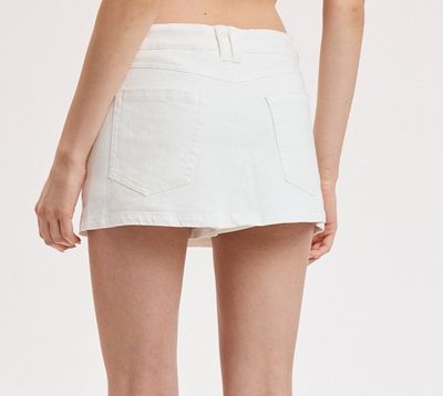 Maylie White Mini Skort