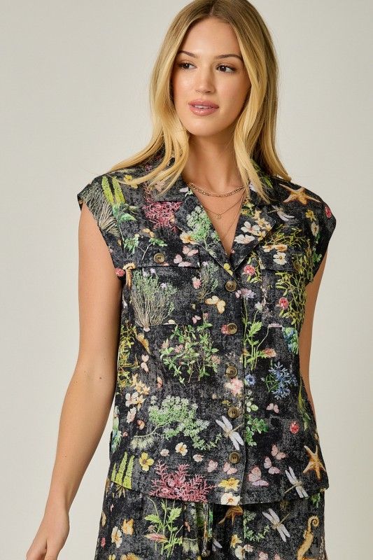 Nature Print Gauze Shirt