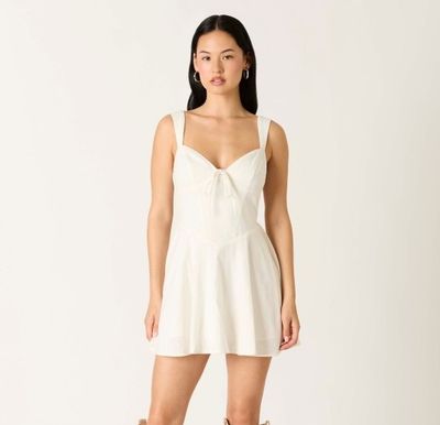 Beth Corset Top Dress-Wht