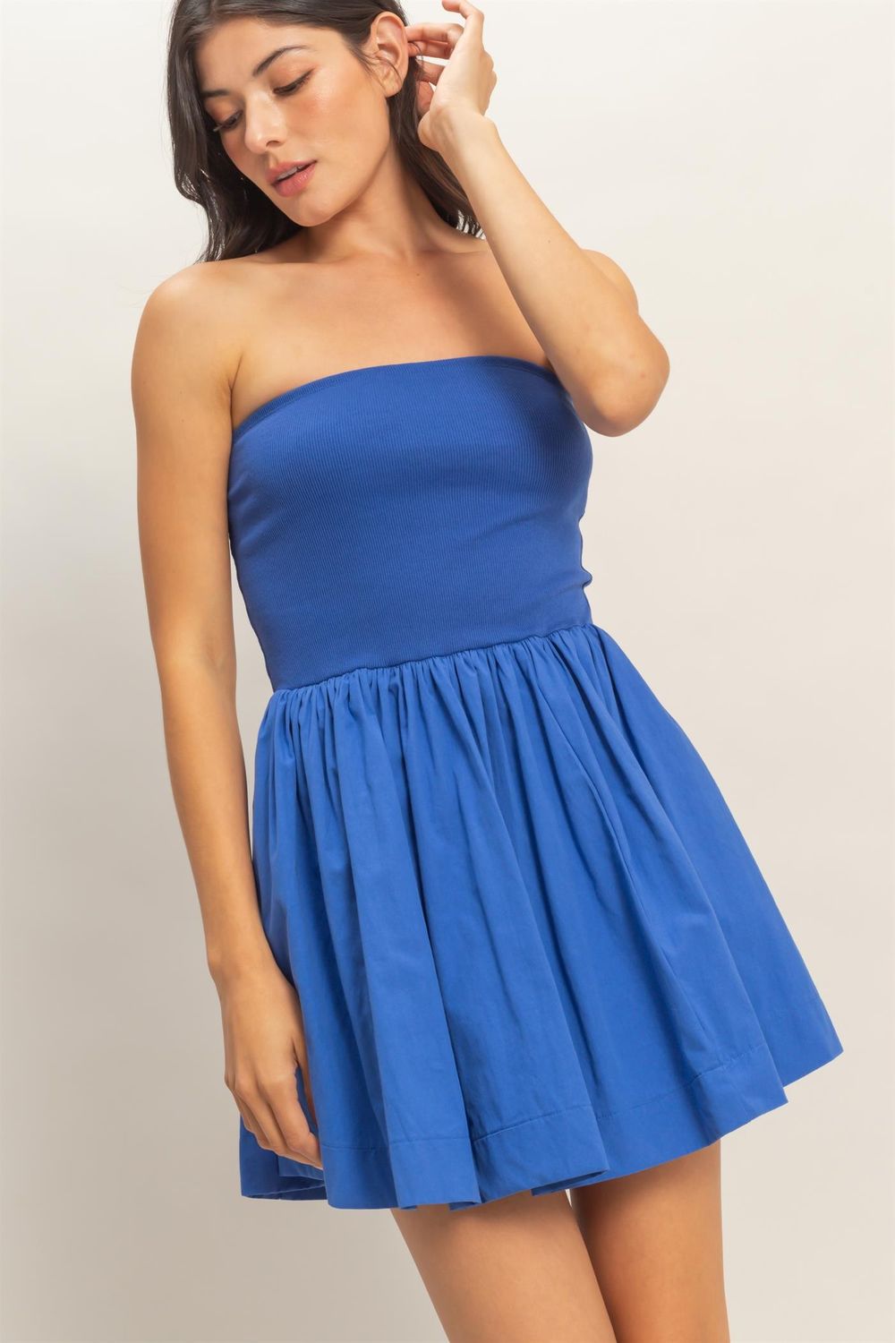 Luci Strapless Mini-Cobalt