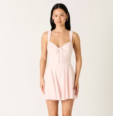 Beth Corset Top Dress-Blush