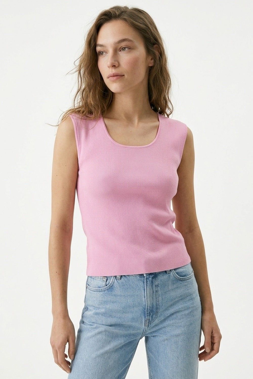 Kelli Scoop Neck Sweater-Pink