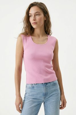 Kelli Scoop Neck Sweater-Pink