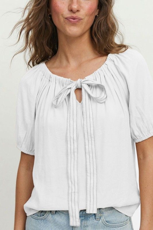 Betty Bow Blouse-Wht
